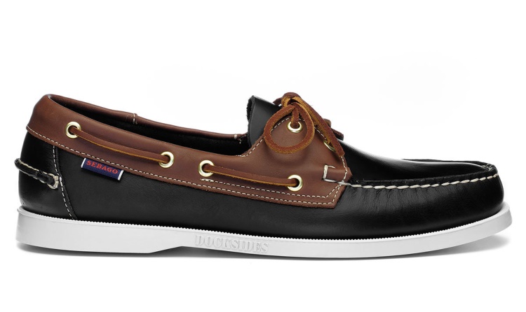 Brown-Black Sebago UK Portland Lea Wax Leather