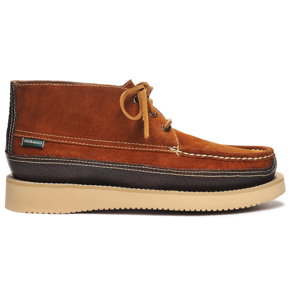 Sebago UK Miwak Suede Canoe Moc-Cognac & Dark Brown